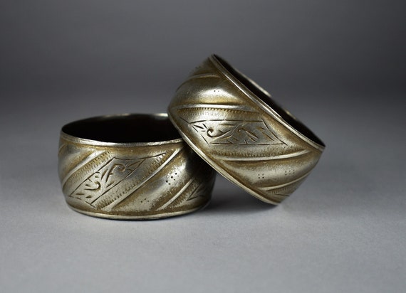 PRICE EACH - Pair of antique saharan silver bangl… - image 1