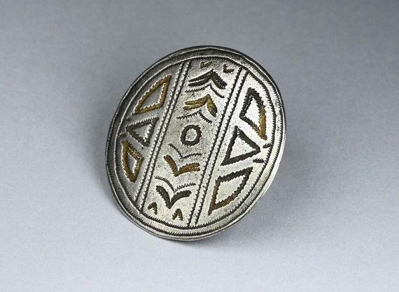 Antique Tunisian solid silver ring with gilding - image 5