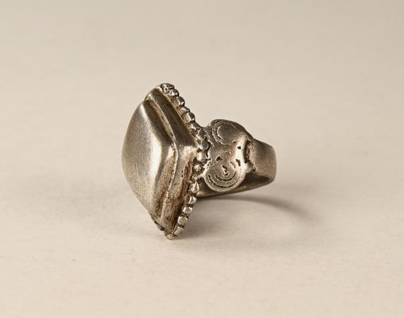 Antique Fulani (Peul) solid silver ring, African … - image 2