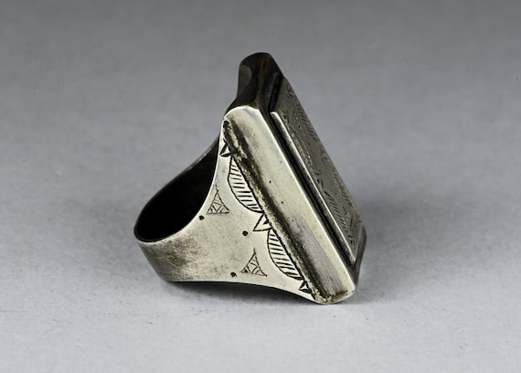 Old Tuareg Engraved Silver Ring, Solid Silver Ring - Etsy