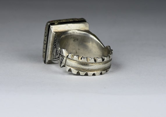 Antique solid silver enamel ring - Tuareg ring - image 7