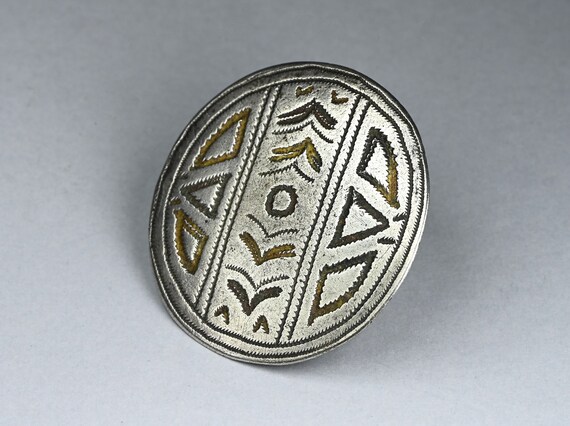 Antique Tunisian solid silver ring with gilding - image 2