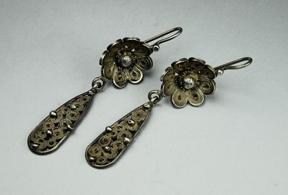 Beautiful filigree silver earrings - Berber filig… - image 7