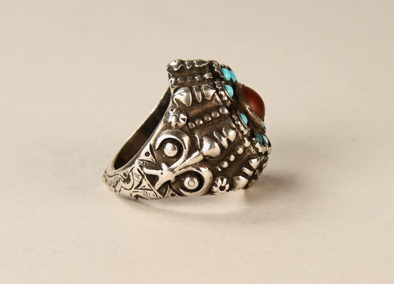 Antique uzbek solid silver ring - image 3
