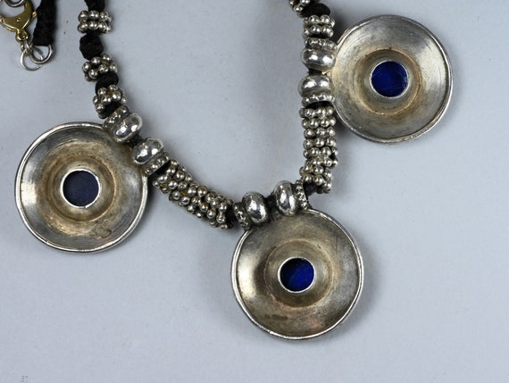 Antique Solid Silver and Lapis Lazuli necklace - image 6