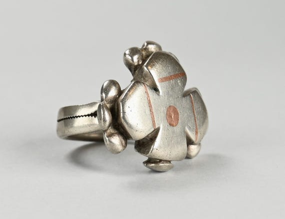 Large Heavy Fulani solid silver ring - image 3