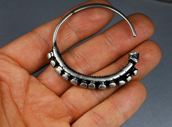 Antique single earrings in solid silver - Yemen /… - image 5