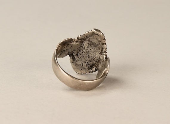 Antique Fulani (Peul) solid silver ring, African … - image 3