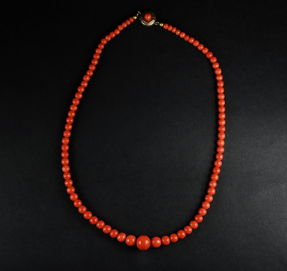 Natural coral necklace - Mediterranean coral beads - image 3