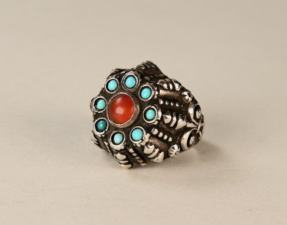 Antique uzbek solid silver ring - image 2