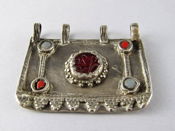 Antique afghan silver pendant - Ethnic pendant - E