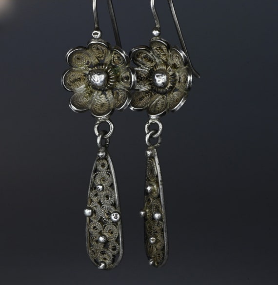 Beautiful filigree silver earrings - Berber filig… - image 4