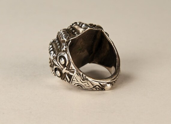 Antique uzbek solid silver ring - image 4