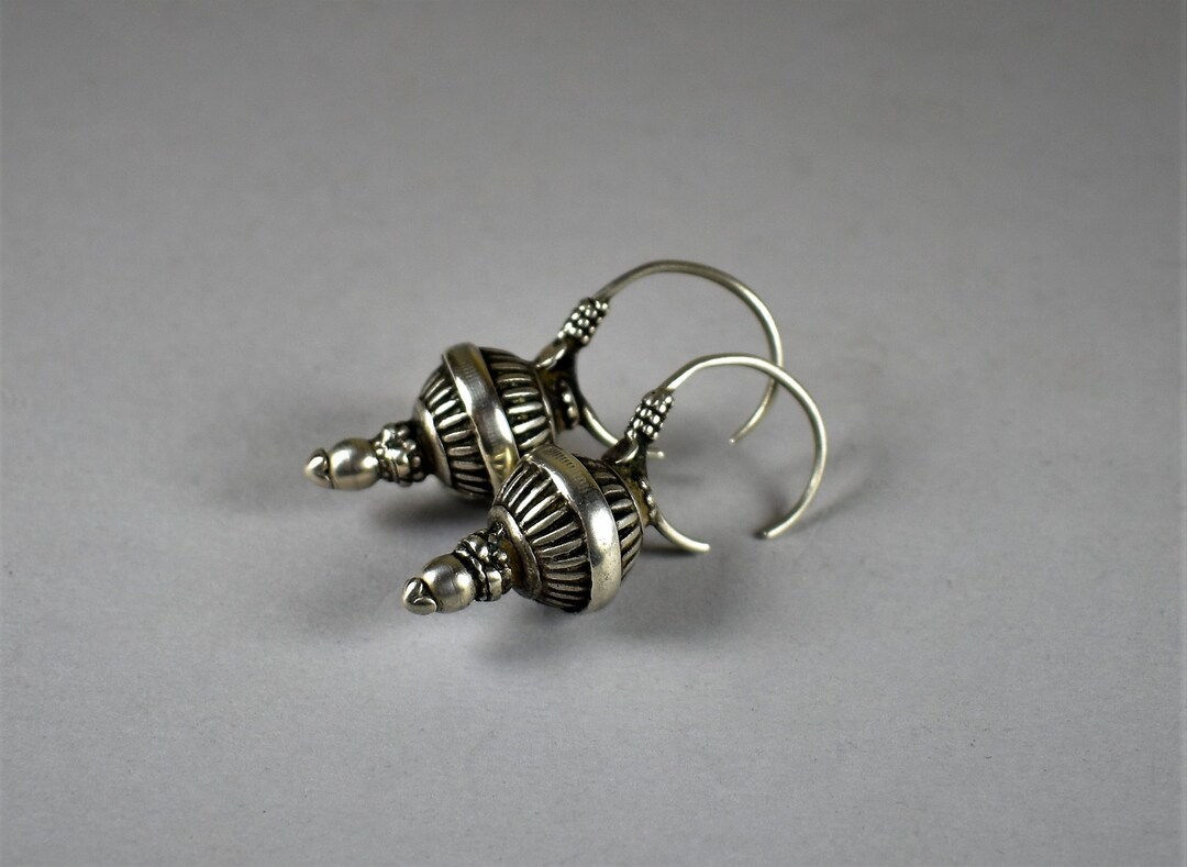 Old Gujarati Silver Earrings Etsy