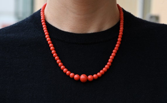 Natural coral necklace - Mediterranean coral beads - image 6