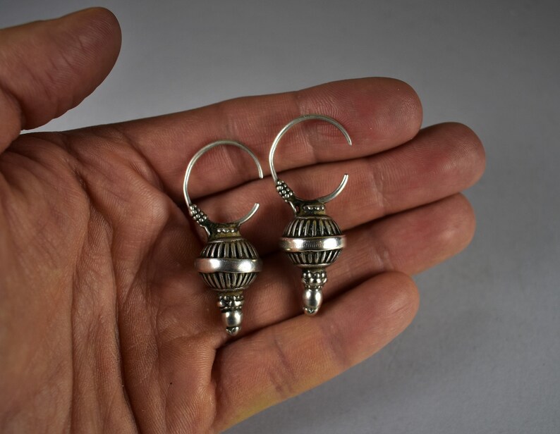 Old Gujarati Silver Earrings Etsy