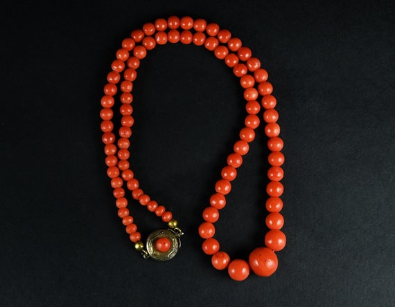 Natural coral necklace - Mediterranean coral beads - image 1