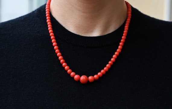 Natural coral necklace - Mediterranean coral beads - image 5