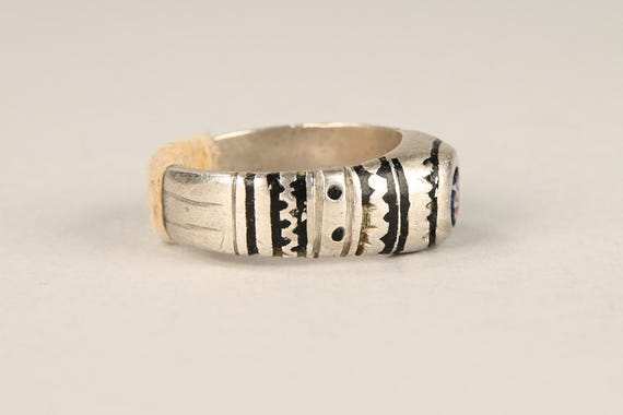 Antique solid silver men's ring - Murrine silver … - image 4