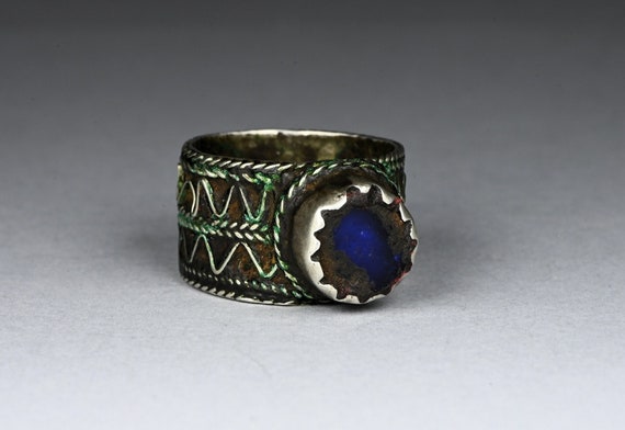 Antique large berber silver ring - image 1