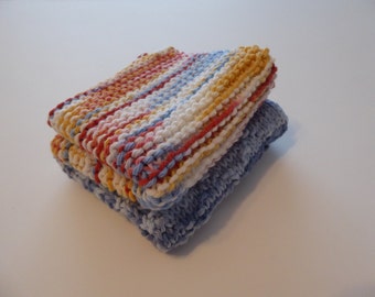 Blue and Red Dishcloths