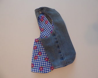 Upcycled Denim Flower Bib