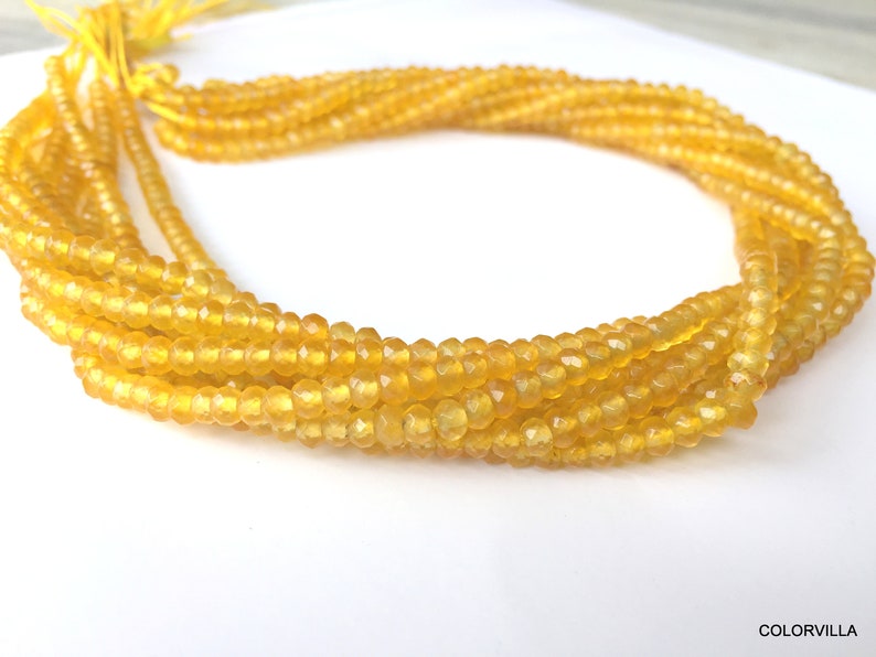 10 Clearance Sale 60/% OFF Lot Of Ten Strands Yellow Sapphire Quartz Rondelle Beads Faceted Gemstone Beads 4 mm Beads Yellow Beads