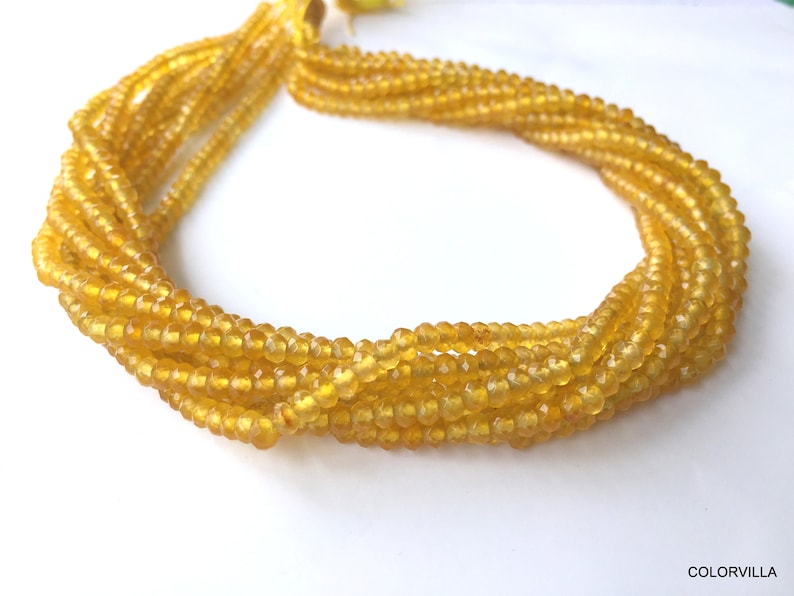 10 Clearance Sale 60/% OFF Lot Of Ten Strands Yellow Sapphire Quartz Rondelle Beads Faceted Gemstone Beads 4 mm Beads Yellow Beads