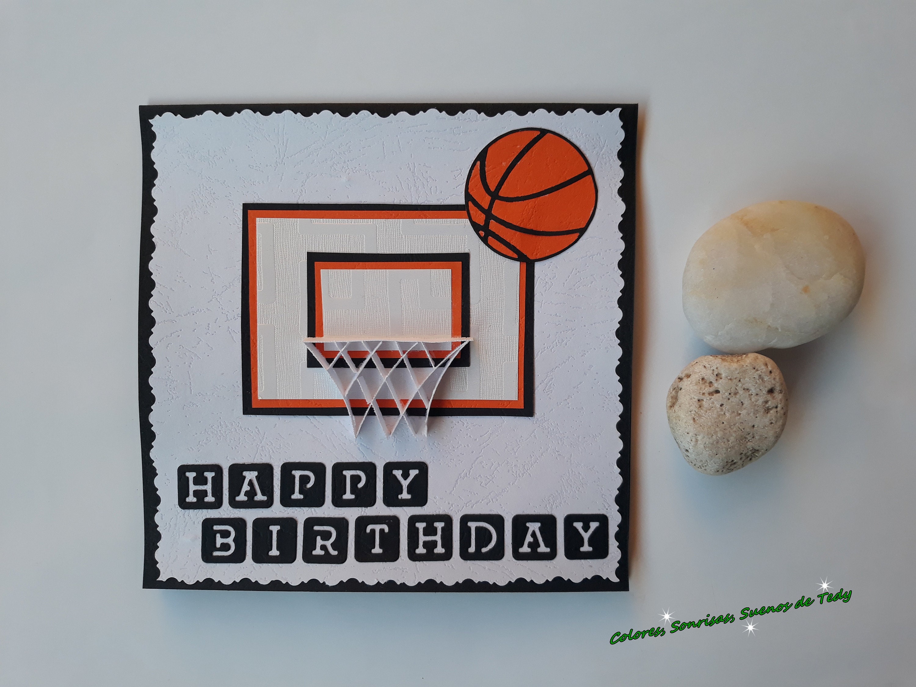Basketball Handarbeit Happy Birthday Karte Basketball Coach Etsy