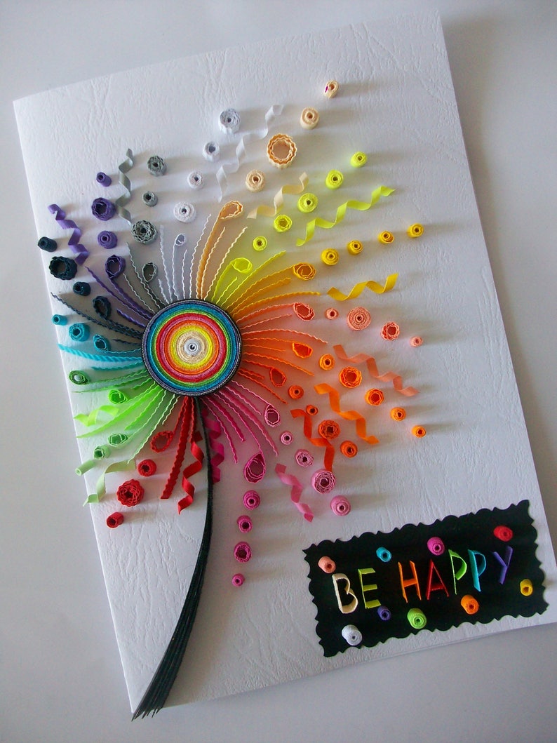 Birthday card Quilling card Quilled Birthday Card Paper Etsy