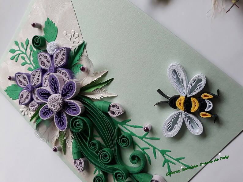 Bee Quilling Any Occasion Gift Celebration Quilled card 3D Etsy