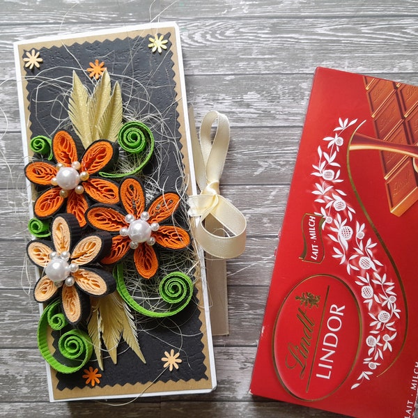 Graduation card box, Quilling cards, Pop up Mothers Day card, Chocolate gift box, Personalized Thank you cards, Farewell gift, Art work