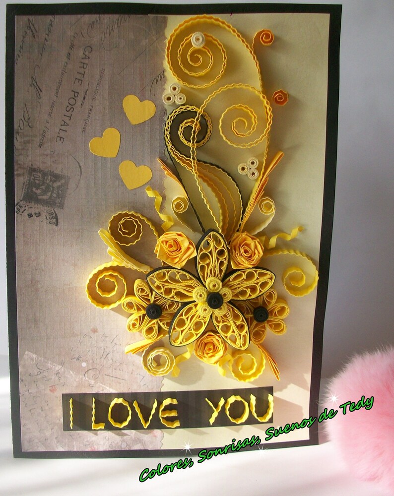 For Your Love quilling card Romantic Paper card Greeting Etsy