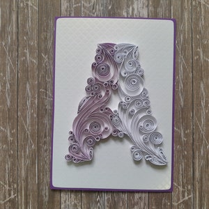 Aangepast 3D-naambord voor kinderkamer - Handgemaakte filigraan verjaardags- en Moederdagkaarten - Speciale Galentine's Card - Monogram Quilled Card