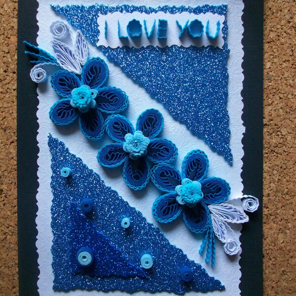 Birthday card, Valentines greeting card, Handmade card, Greeting card, Love quilling card, Quilled card,Handmade Love card, Heart card