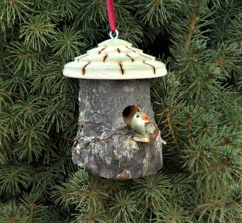 Bird House Ornamentunique Birdhousebirdhouse Decorationwood Etsy