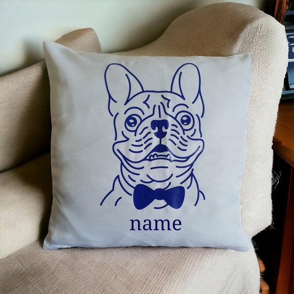 Housse de coussin bouledogue français