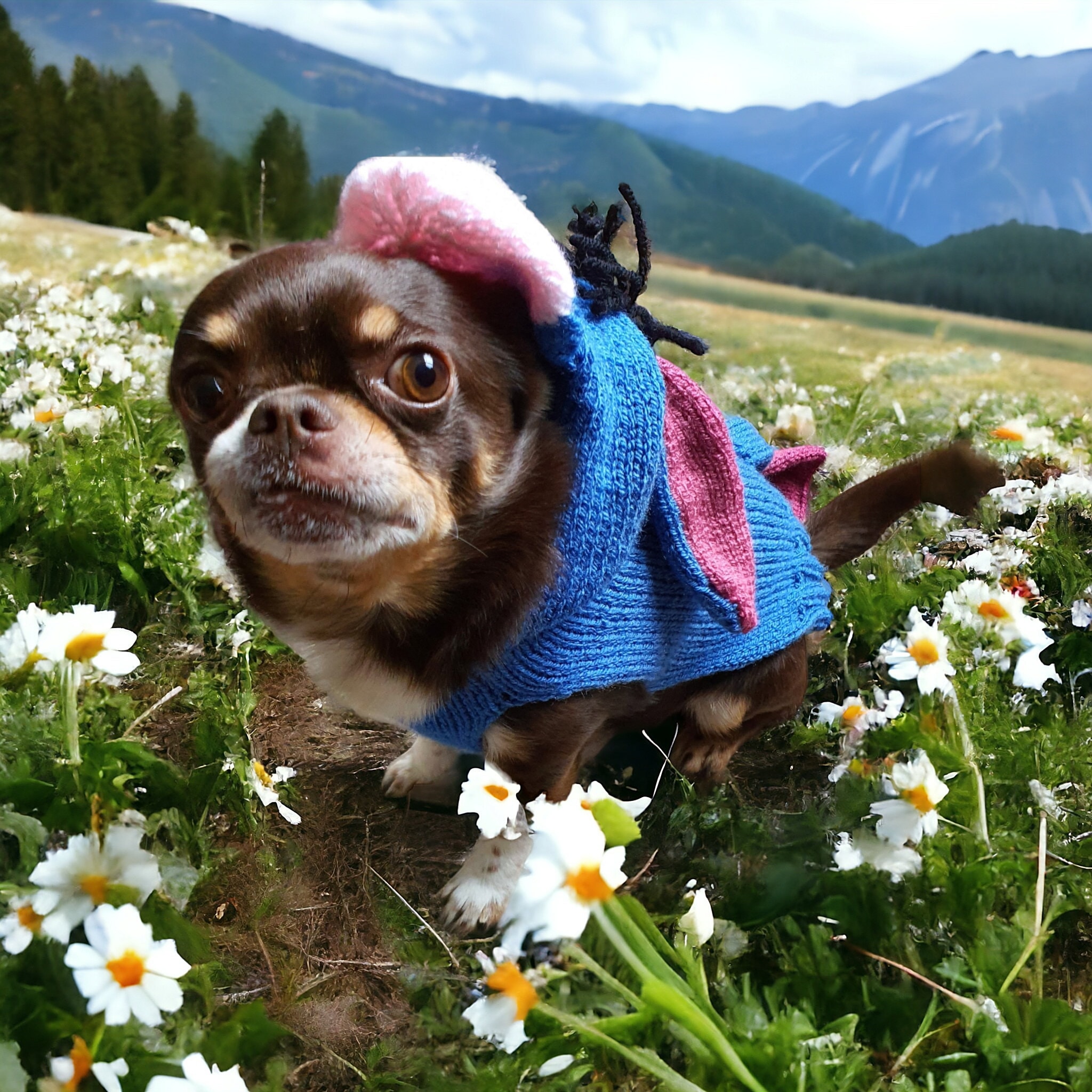 Handmade Eeyore dog costume