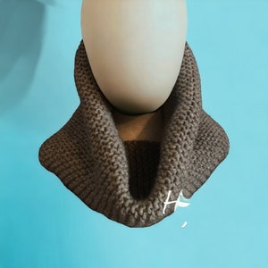 Grey chunky knit snood handmade