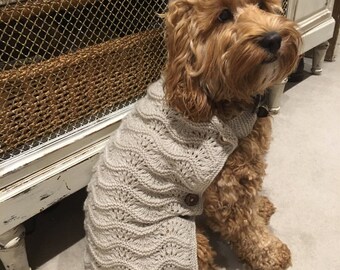 Handmade lace knit dogs coat