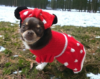 Minnie Mouse dog dress and matching ears