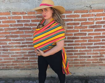 Portabebés, Envoltura tejida para bebés, Tela mexicana Rebozo, Ropa para bebés, Regalo para bebés, Regalo para bebés, Baby Sling, 5.5 yardas
