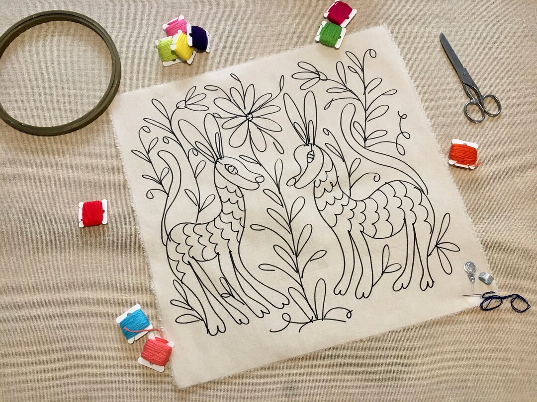 Hand Embroidery Kit Animal Embroidery Kit DIY Craft Project Etsy