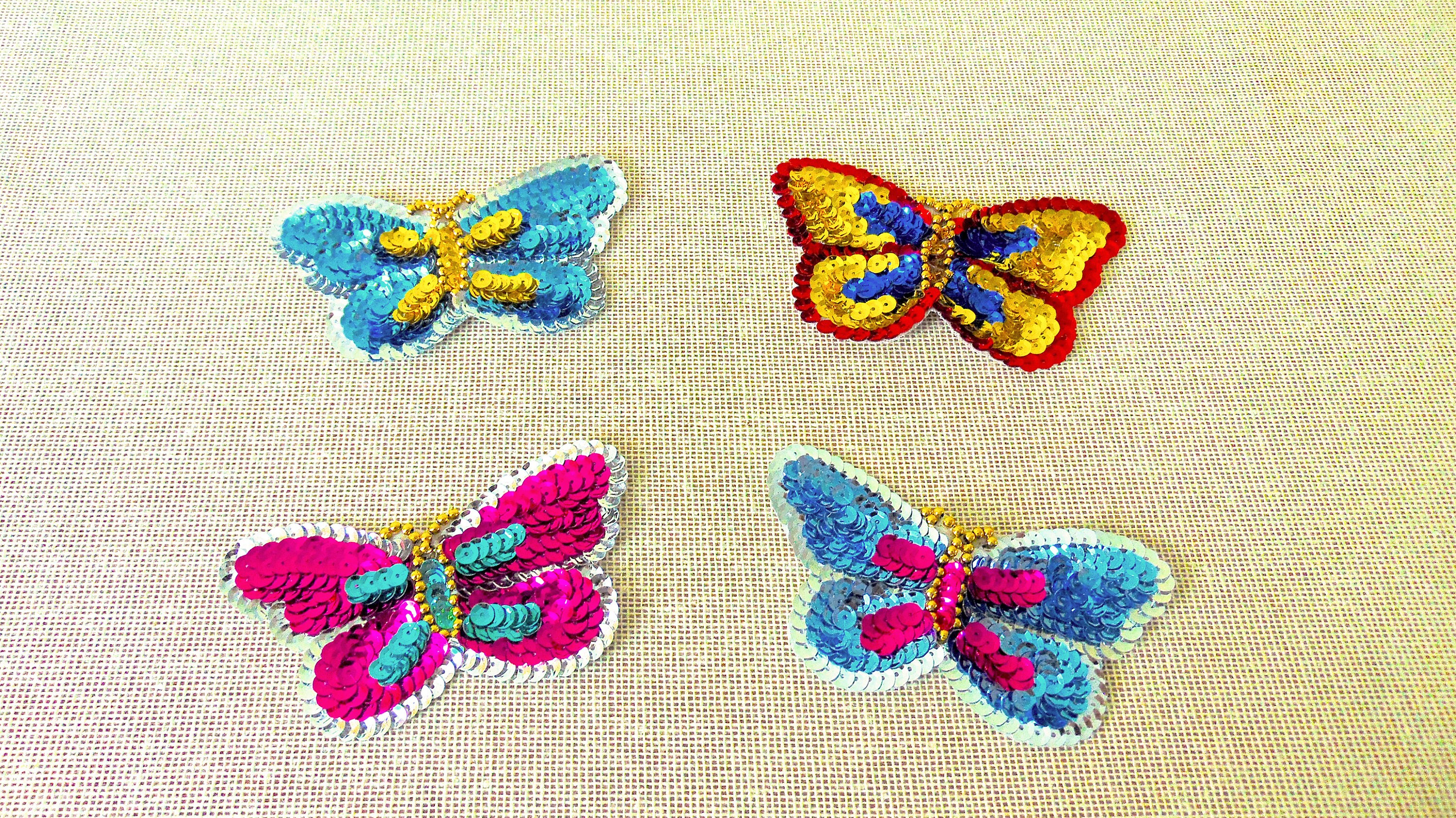 SEQUINED BUTTERFLY 1 12 X 1 18 iron on patch applique