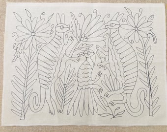 Bordado estampado de Otomi patrón de bordado DIY mexicano - Etsy México Bordado estampado de Otomi patrón de bordado DIY mexicano - Etsy México