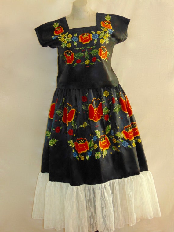 Mexican Dress, Oaxacan Dress, Mexican Embroidered… - image 3