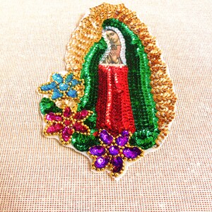 Large Sequins Blessed Virgin Mary Goddess Embroidery Patches for Clothing  Jacket