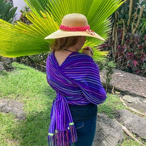 Portabebés de tela mexicana, fular tejido, portabebés, fular rebozo, regalo para baby shower y nueva mamá, fular portabebés, portabebés, 5.5 yardas, morado
