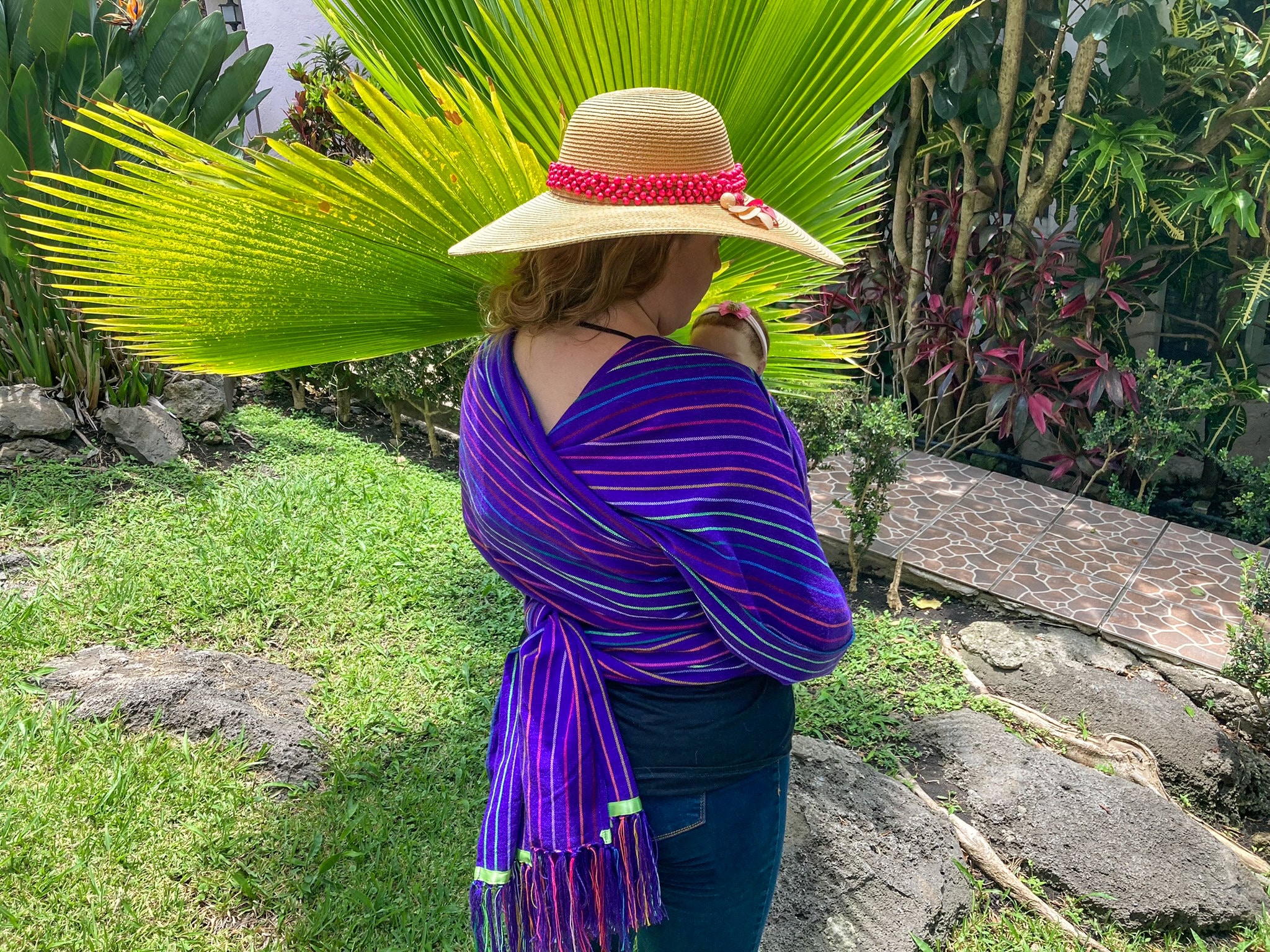 Mexican Fabric Baby Carrier, Baby Woven Wrap, Babywearing, Rebozo Wrap, Baby Shower New Mom Gift, Baby Wrap, Baby Sling, 5.5 yards, Purple