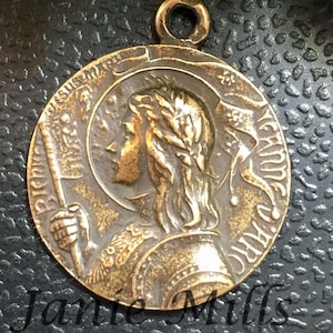 Pendant Charm Joan of Arc France Bronze, White Bronze or Sterling Silver